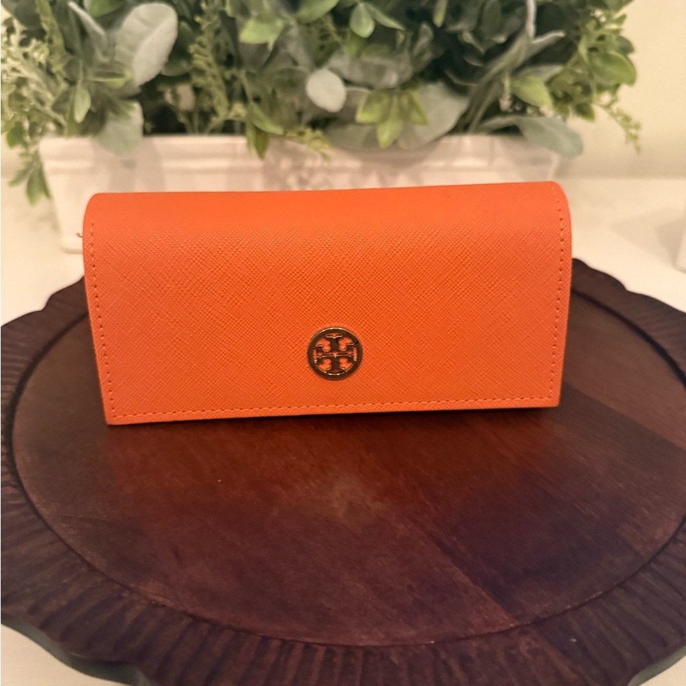 Tory Burch Orange Wallet with Structured Design